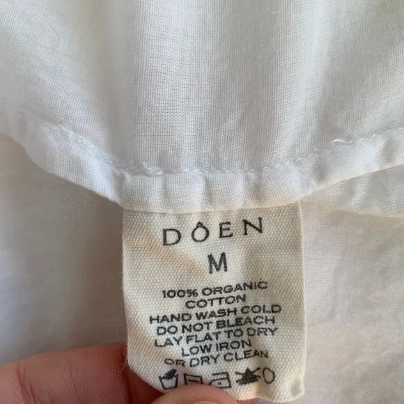 Doen Ainsley Cotton Ruffle Lace Babydoll Nightgown Mini Dress Salt White - Picture 11 of 12